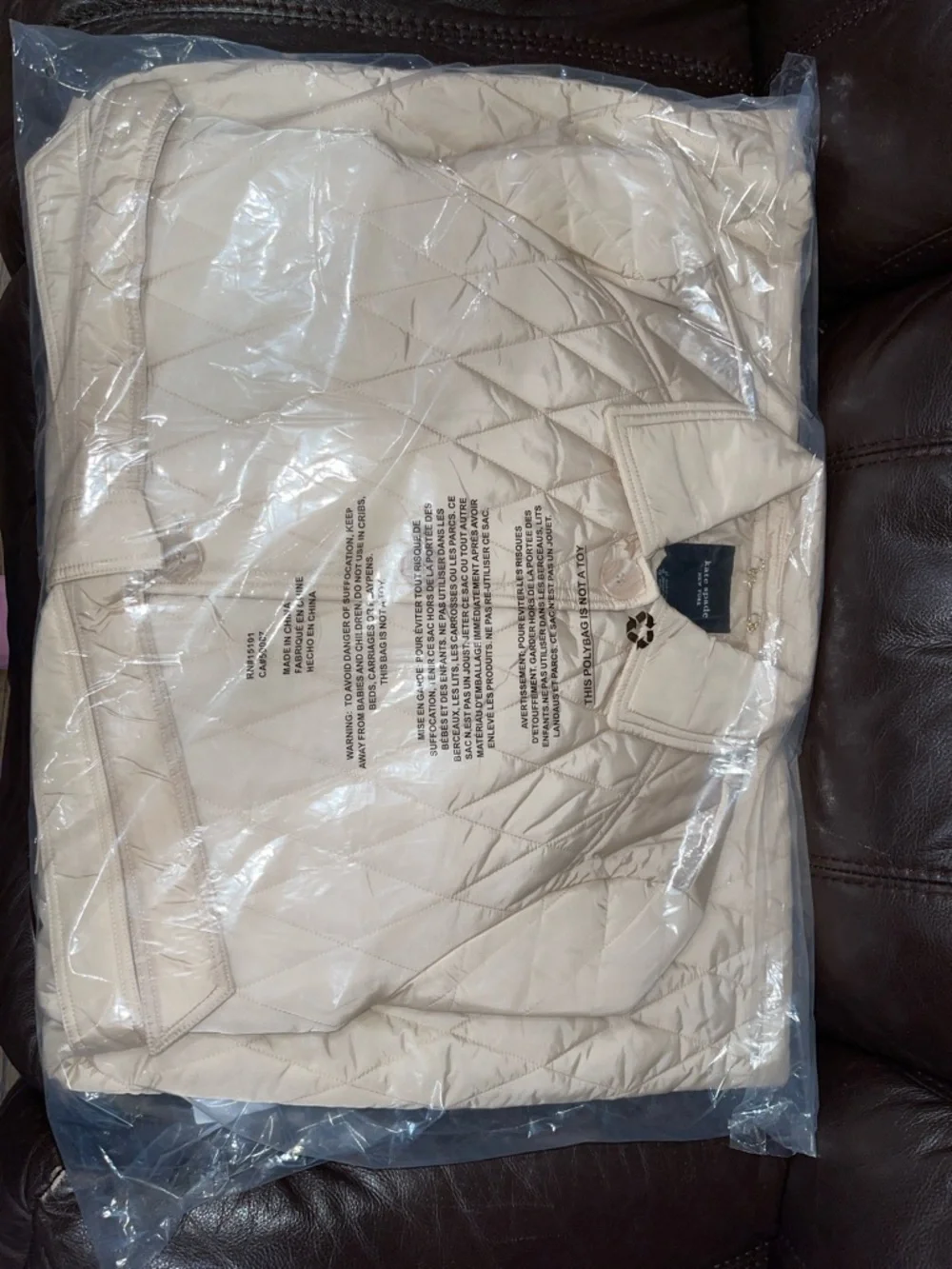 Kate Spade ♠️ Quilted Belted Jacket Puffer Coat - Sparkling Champagne NWT